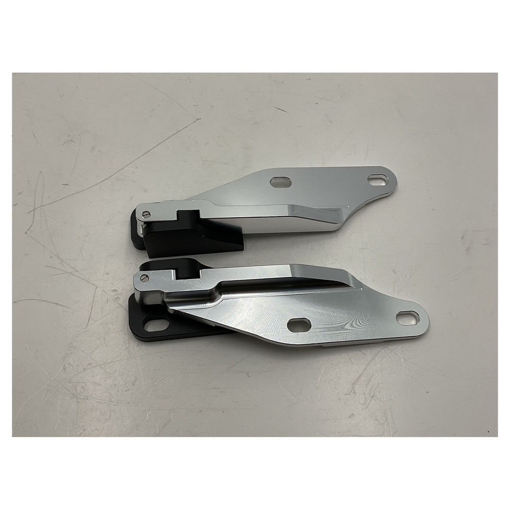CNC Aluminum Motorcycle Foot Peg Mounting Brackets Black Anodized Pair New